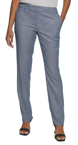 Calvin Klein Women's Mid Rise Ankle Zip Pants Blue
