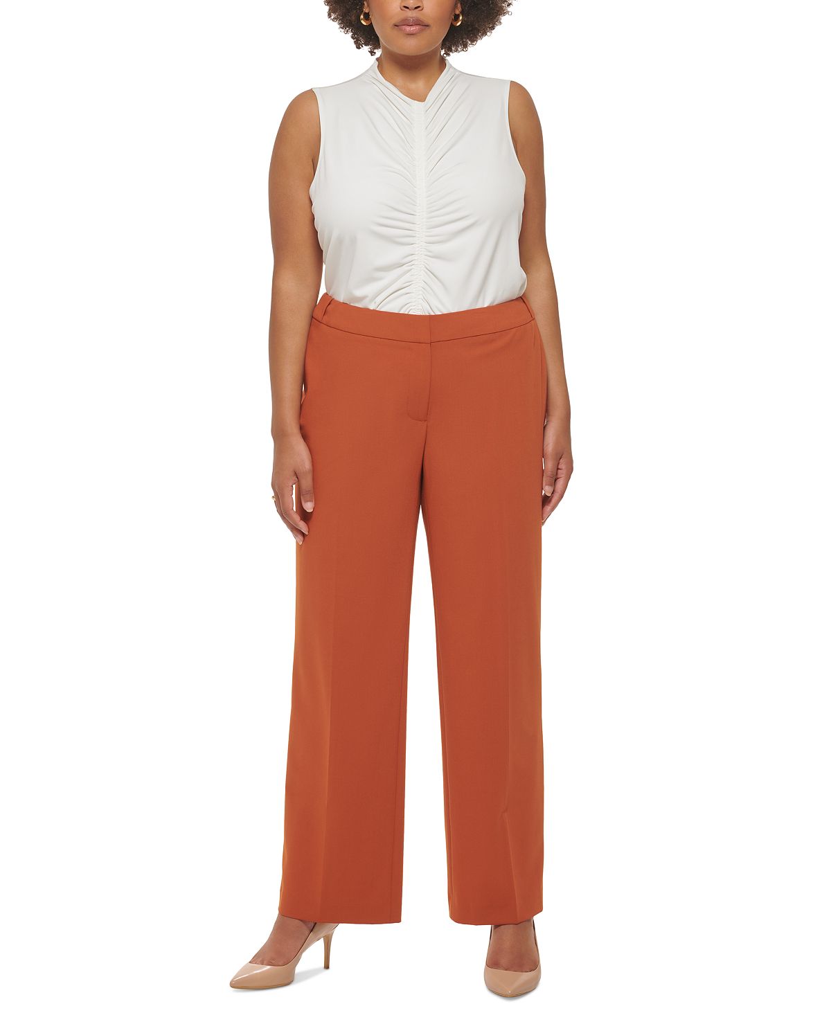Calvin Klein Women's Lux Highline Pants Brown Size 22W