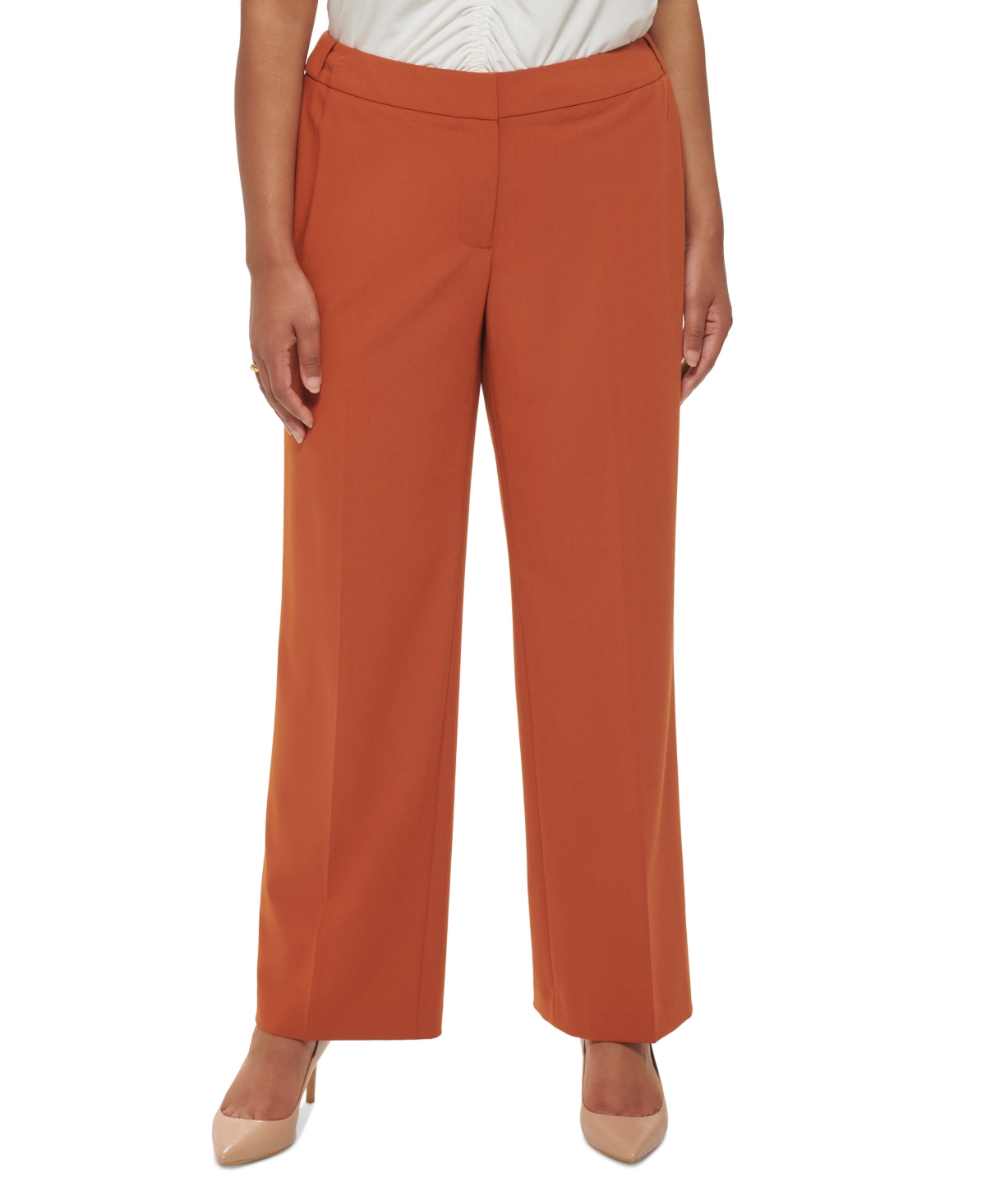 Calvin Klein Women's Lux Highline Pants Brown Size 22W