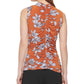 Calvin Klein Women's Floral Sleeveless Ruched Top Brown Size Petite X-Large