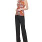 Calvin Klein Women's Floral Sleeveless Ruched Top Brown Size Petite X-Large