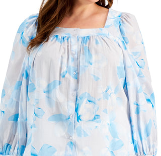 Calvin Klein Women's Cotton Square Neck Top White Size 2X