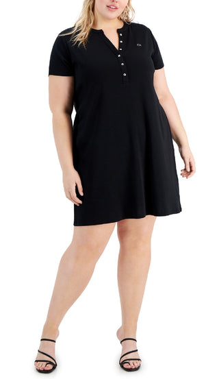 Calvin Klein Women's Henley Dress Black Size 2X