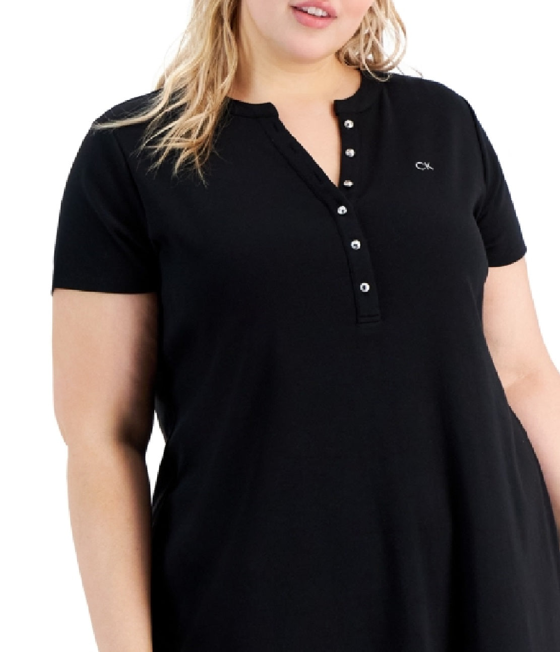 Calvin Klein Women's Henley Dress Black Size 1X