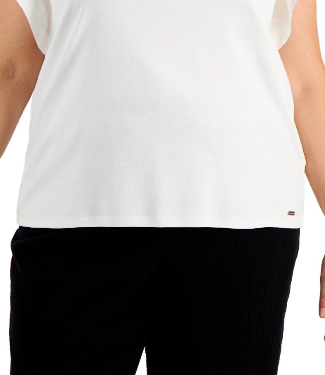 Calvin Klein Women's Flutter Sleeve Top White Size 0X