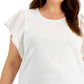 Calvin Klein Women's Flutter Sleeve Top White Size 3X