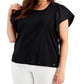 Calvin Klein Women's Flutter Sleeve Top Black Size 3X