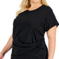Calvin Klein Women's Draped Top Black Size 3X