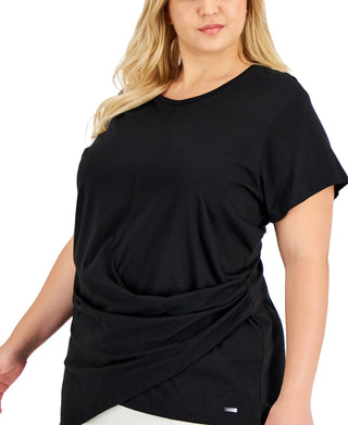 Calvin Klein Women's Draped Top Black Size 3X