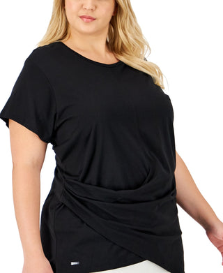 Calvin Klein Women's Draped Top Black Size 3X