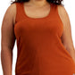 Calvin Klein Women's Ribbed Tank Top Brown Size 1X