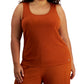 Calvin Klein Women's Ribbed Tank Top Brown Size 1X