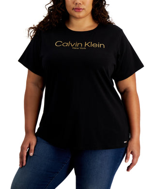 Calvin Klein Women's Graphic T-Shirt Black Size 3X