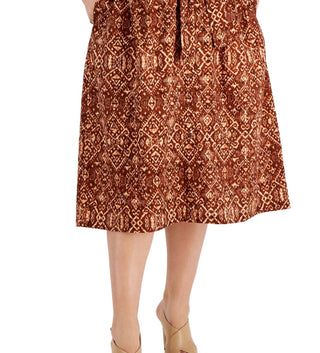 Calvin Klein Women's Cotton Batik PrinT-Shirtdress Brown Size 24W