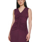 Calvin Klein Women's Ruched Sleeveless Sheath Dress Purple Size Large