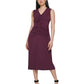 Calvin Klein Women's Ruched Sleeveless Sheath Dress Purple Size Large