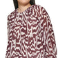 Calvin Klein Women's Long Sleeve Printed Chiffon Blouse Purple Size X-Small