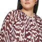 Calvin Klein Women's Long Sleeve Printed Chiffon Blouse Purple Size X-Small