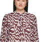 Calvin Klein Women's Printed Pleat Sleeve Button Front Blouse Purple Size X-Large