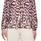 Calvin Klein Women's Printed Pleat Sleeve Button Front Blouse Purple Size X-Large