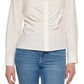 Calvin Klein Women's Ruched Button FronT-Shirt White Size Medium