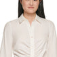 Calvin Klein Women's Ruched Button Front Shirt White Size Small