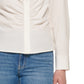 Calvin Klein Women's Ruched Button Front Shirt White Size Small