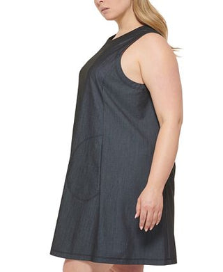 Calvin Klein Women's Denim Shift Dress Blue Size 20W