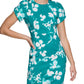 Calvin Klein Women's Printed Tulip Sleeve Sheath Dress Green Size 2Petite