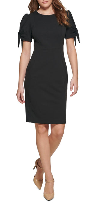 Calvin Klein Women's Tie Cuff Sheath Dress Black Size 6