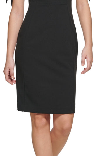 Calvin Klein Women's Tie Cuff Sheath Dress Black Size 6