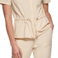 Calvin Klein Women's Short Sleeve Drawstring Waist Jacket Brown Size Small