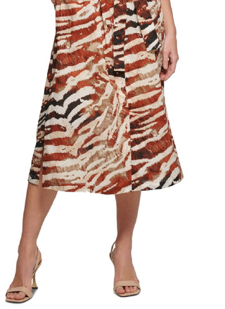 Calvin Klein Women's Animal Print Puff Sleeve Midi Shirtdress Assorted Size 6