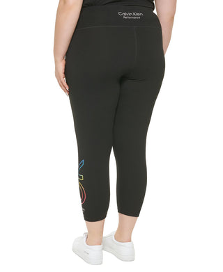 Calvin Klein Women's Performance Plus Pride Ombre Logo 7/8 Leggings Black Size 2X