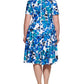 Calvin Klein Women's Floral Print Dress Blue Size 22W