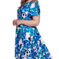 Calvin Klein Women's Floral Print Dress Blue Size 22W