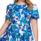 Calvin Klein Women's Floral Print Dress Blue Size Petite Small
