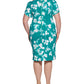 Calvin Klein Women's Printed Sheath Dress Green Size 14W