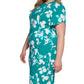 Calvin Klein Women's Printed Sheath Dress Green Size 14W