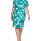 Calvin Klein Women's Printed Sheath Dress Green Size 14W