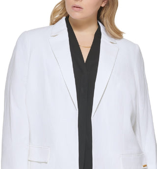 Calvin Klein Women's Open Front Shawl Collar Blazer White Size 18W