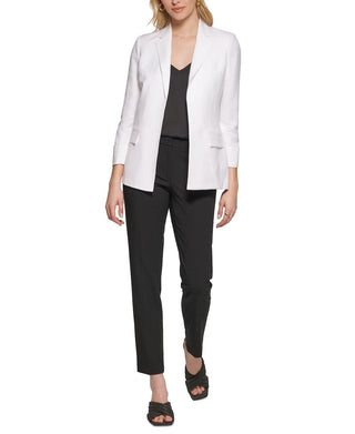 Calvin Klein Women's Open Front Linen Jacket White Size 6