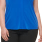 Calvin Klein Women's Solid V Neck Top Blue Size 1X