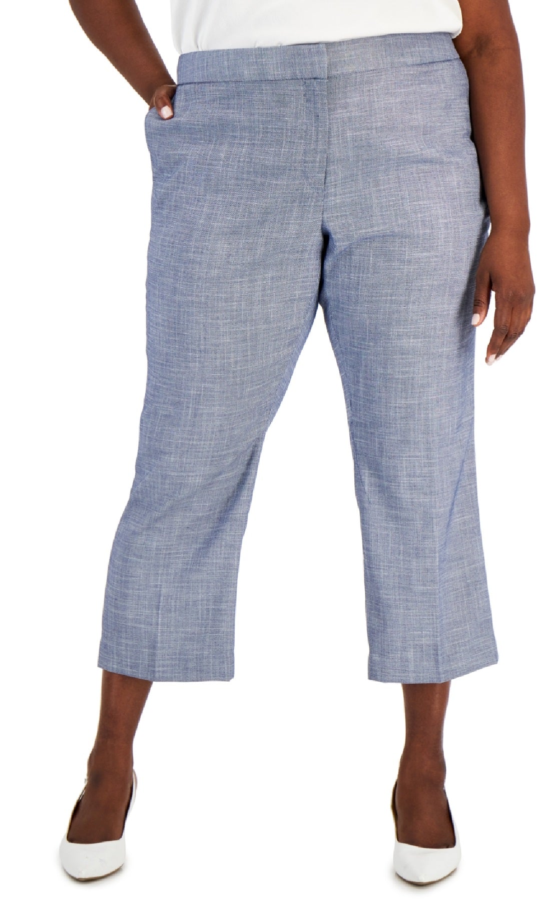 Calvin Klein Women's Cropped Pants Blue Size 16W