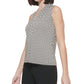 Calvin Klein Women's Printed V Neck Top Green Size Petite Medium