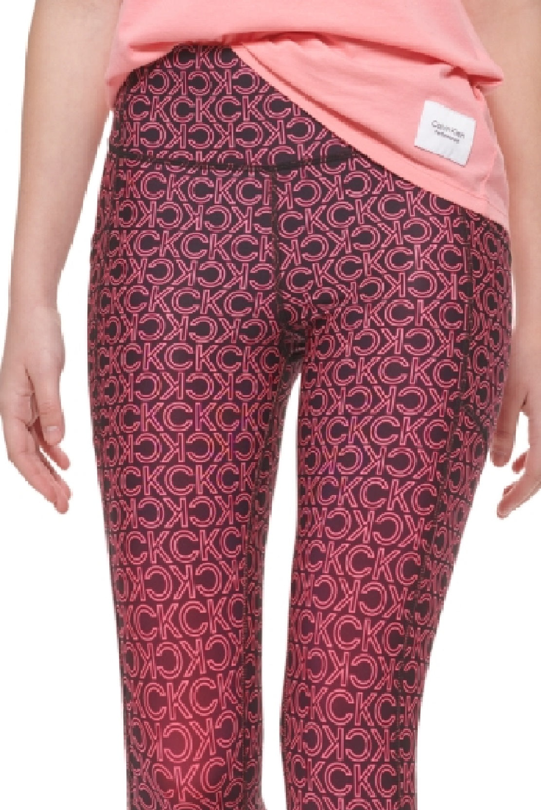 Calvin Klein Women's Printed High Rise 7/8 Leggings Orange Size Large
