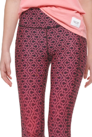 Calvin Klein Women's Printed High Rise 7/8 Leggings Orange Size Large