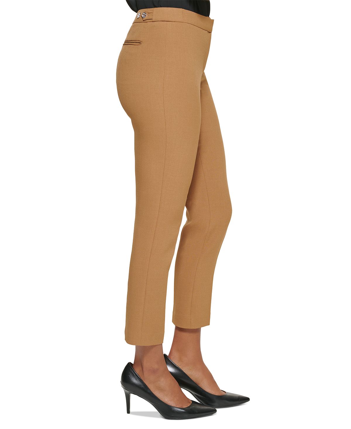 Calvin Klein Women's Highline Textured Pants Brown Size 6 Petite