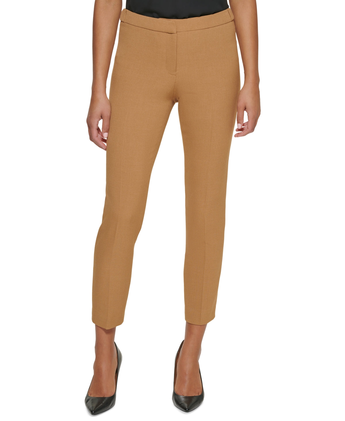 Calvin Klein Women's Highline Textured Pants Brown Size 6 Petite