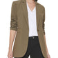 Calvin Klein Women's Lux One Button 3/4 Sleeve Blazer Green Size 8 Petite